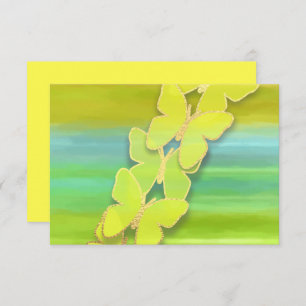 Convites RSVP Borboleta Azul Verde Amarelo