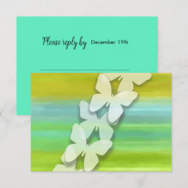 Convites RSVP Borboleta Azul Verde Amarelo