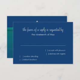 Convites RSVP Card Teal e Blue Ombre Star