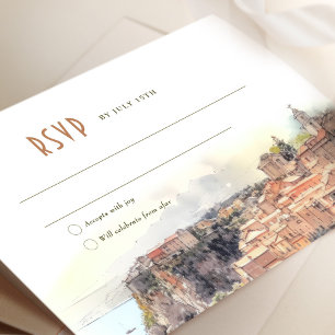 Convites RSVP Card Watercolor Cote d'Azur France Riviera