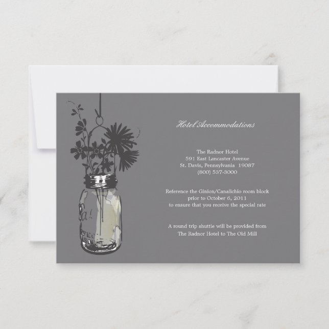 Convites RSVP Card Wild Flowers & Mason Jar (Frente)