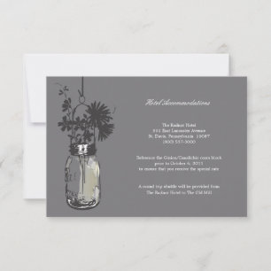 Convites RSVP Card Wild Flowers & Mason Jar