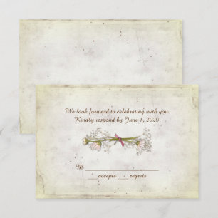 Convites RSVP casamento- bouquet de margaridas com pérolas