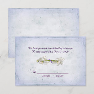 Convites RSVP casamento- bouquet de margaridas com pérolas