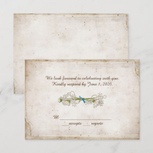 Convites RSVP casamento- buquê de margaridas com pérolas