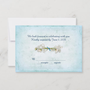 Convites RSVP casamento- buquê de margaridas com pérolas