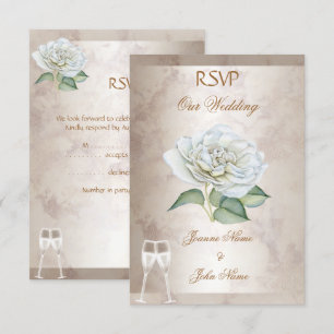 Convites RSVP Casamento Mármore Rosa Creme Branco Champanhe