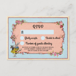 Convites RSVP Casamento País das Maravilhas Coelho Flores C