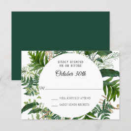 Convites RSVP Casamento Samambaias Selvagens Folhagem da Fl