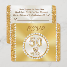 Convites RSVP com MENU Choice, 50 anos Dourados,
