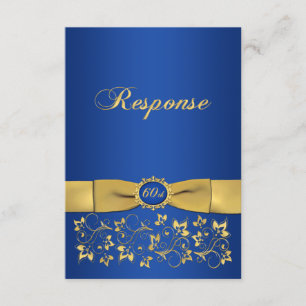 Convites RSVP de 60 anos do formato do Rico RIBBON IMPRESSO