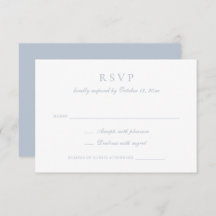 RSVP de Casamento Azul Dusty do Script de Caligraf