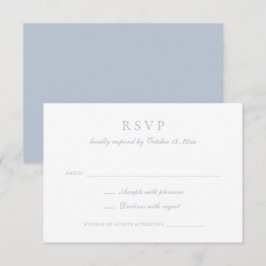 Convites RSVP de Casamento Azul Dusty do Script de Caligraf