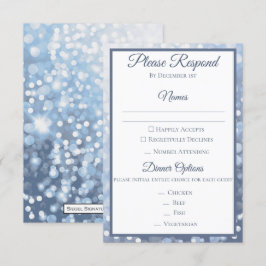 Convites RSVP de Casamento Azul Icy de inverno