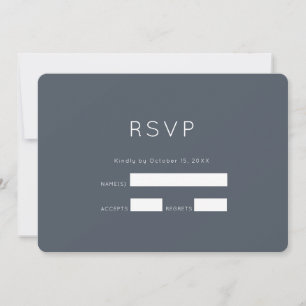 Convites RSVP de Casamento Azul Romântico Dusty