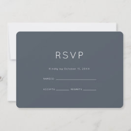 Convites RSVP de Casamento Azul Romântico Dusty