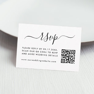 Convites RSVP de Casamento Baixável com Código QR