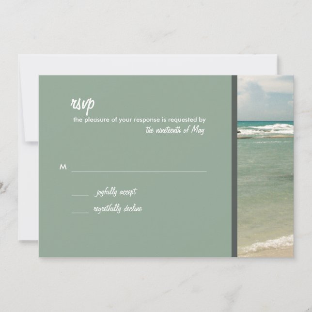 Convites RSVP de Casamento // Coleção de Praia Moderna (Frente)