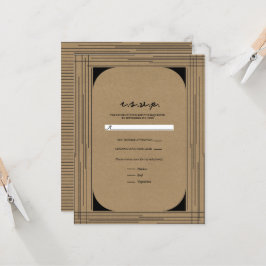 Convites RSVP de Casamento com Linhas Modernas Mínimas Kraf