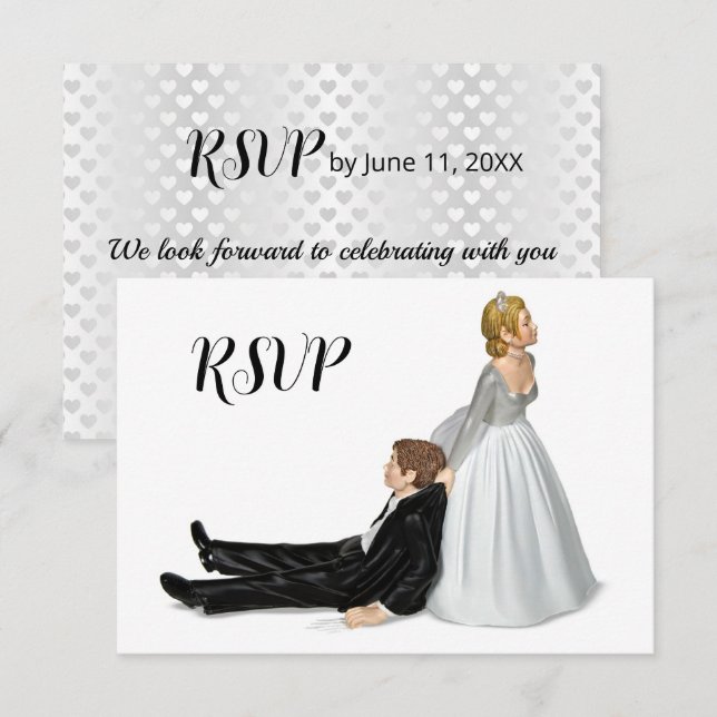 Convites RSVP de Casamento da Noiva & Groom (Frente/Verso)