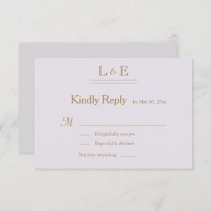 Convites RSVP de Casamento de Ampersand da Cinza Lilac Dour