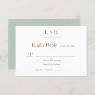 Convites RSVP de Casamento de Ampersand Dourado do Monogram
