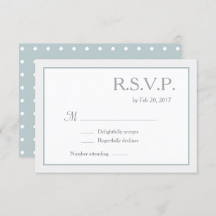 Convites RSVP de Casamento de Bolinhas Brancas Azuis