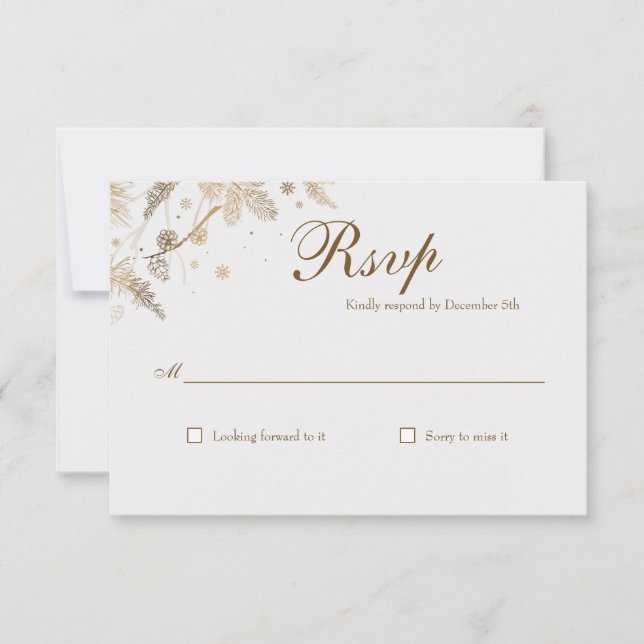 Convites RSVP de Casamento de Branches de inverno (Frente)