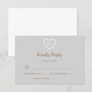 Convites RSVP de Casamento de Casamento em Forma de Dourado
