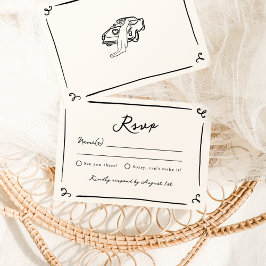 Convites RSVP de Casamento de Desenho da Mão Whimsical