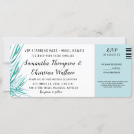 Convites RSVP de Casamento de Destino de Palma Verde de Bil