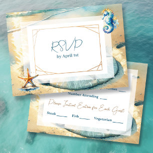 Convites RSVP de Casamento de Dólar da Pastel Ocean