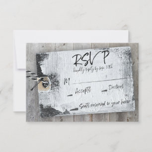 Convites RSVP de Casamento de Etiquetas Brancas e Pretas