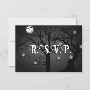 Convites RSVP de Casamento de Gótico Negro