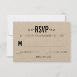 Convites RSVP de Casamento de Kraft Rustic Lovtic