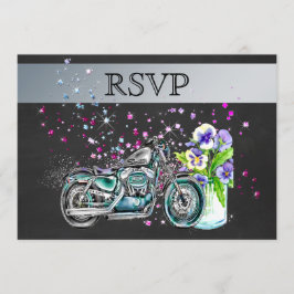 Convites RSVP de casamento de moto com jarra de Mason