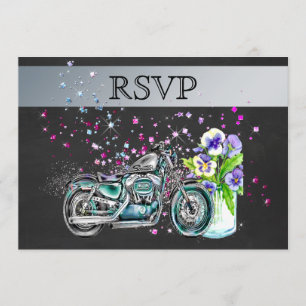 Convites RSVP de Casamento de Moto com Mason Jar