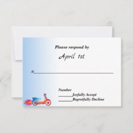 Convites RSVP de casamento de motocicleta e chamas em vária