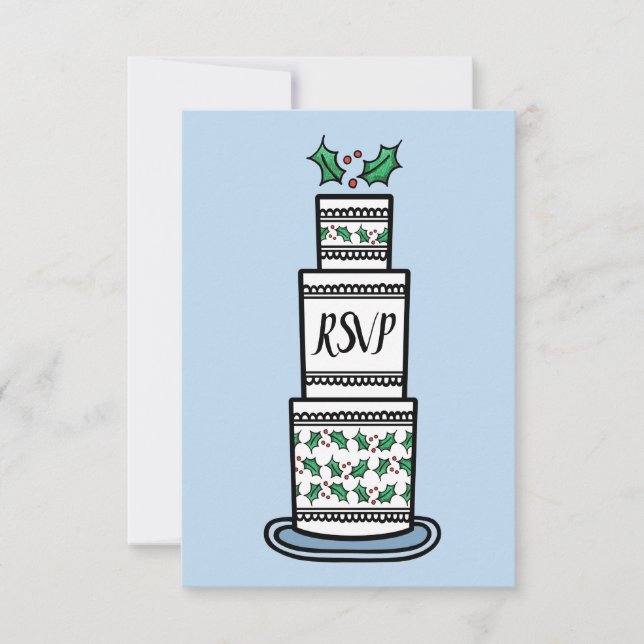 Convites RSVP de Casamento de Natal Personalizado (Frente)