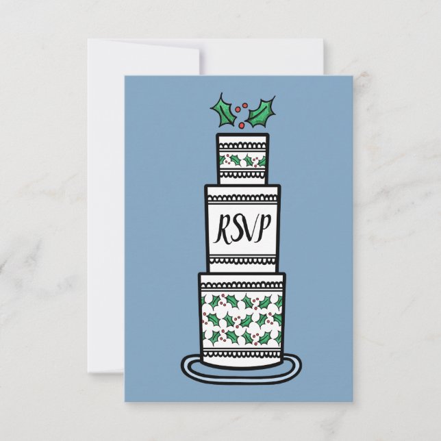 Convites RSVP de Casamento de Natal Personalizado (Frente)