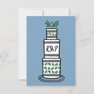 Convites RSVP de Casamento de Natal Personalizado