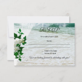 Convites RSVP de Casamento de Praia da Orquídea Romântica d