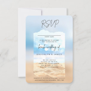 Convites RSVP de Casamento de Praia Resposta gentil