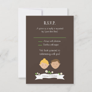 Convites RSVP de Casamento de Retrato Personalizado (Blonde