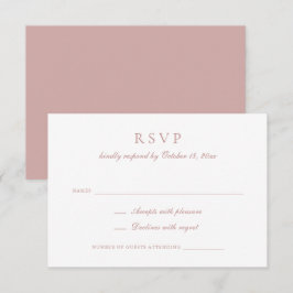 Convites RSVP de Casamento de Rosa de Script de Caligrafia 