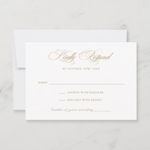Convites RSVP de Casamento de Script de Caligrafia Elegante
