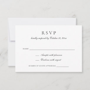 Convites RSVP de Casamento de Script de Caligrafia Elegante