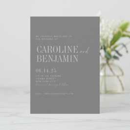 Convites RSVP de Casamento de Script de Taupe Escuro Elegan