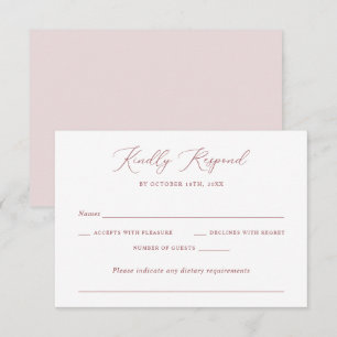Convites RSVP de Casamento de Script Romântico Elegante Mod