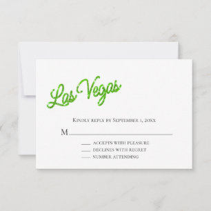 Convites RSVP de Casamento do Green Las Vegas Sparkles